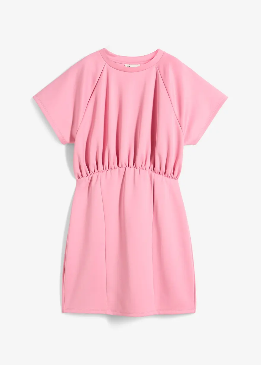 bonprix Modisches Shirtkleid mit Raffung und weiten Ärmeln - rosa - Damen