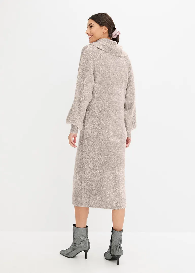 Bonprix Modisches Strickkleid Im Metallic Look - Grau - Damen