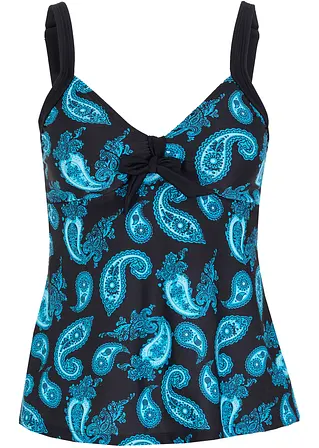 bonprix Modisches Tankini Oberteil mit tollem Druck - schwarz