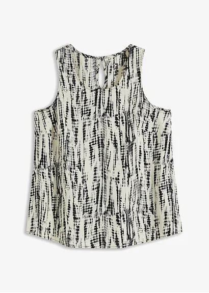 bonprix modisches Top mit angesagtem Batikdruck - beige regular - Damen
