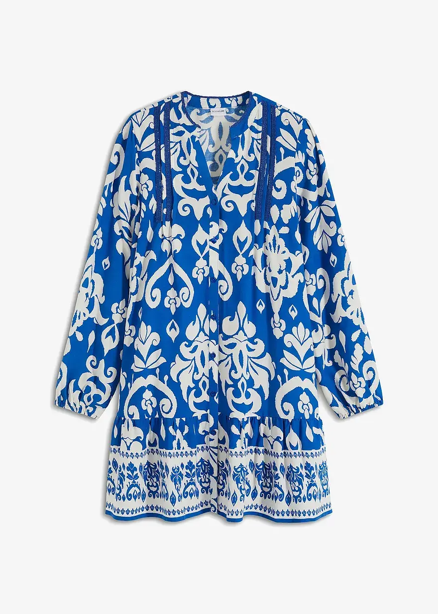 bonprix modisches Tunika-Kleid mit Knopfleiste - blau - Damen