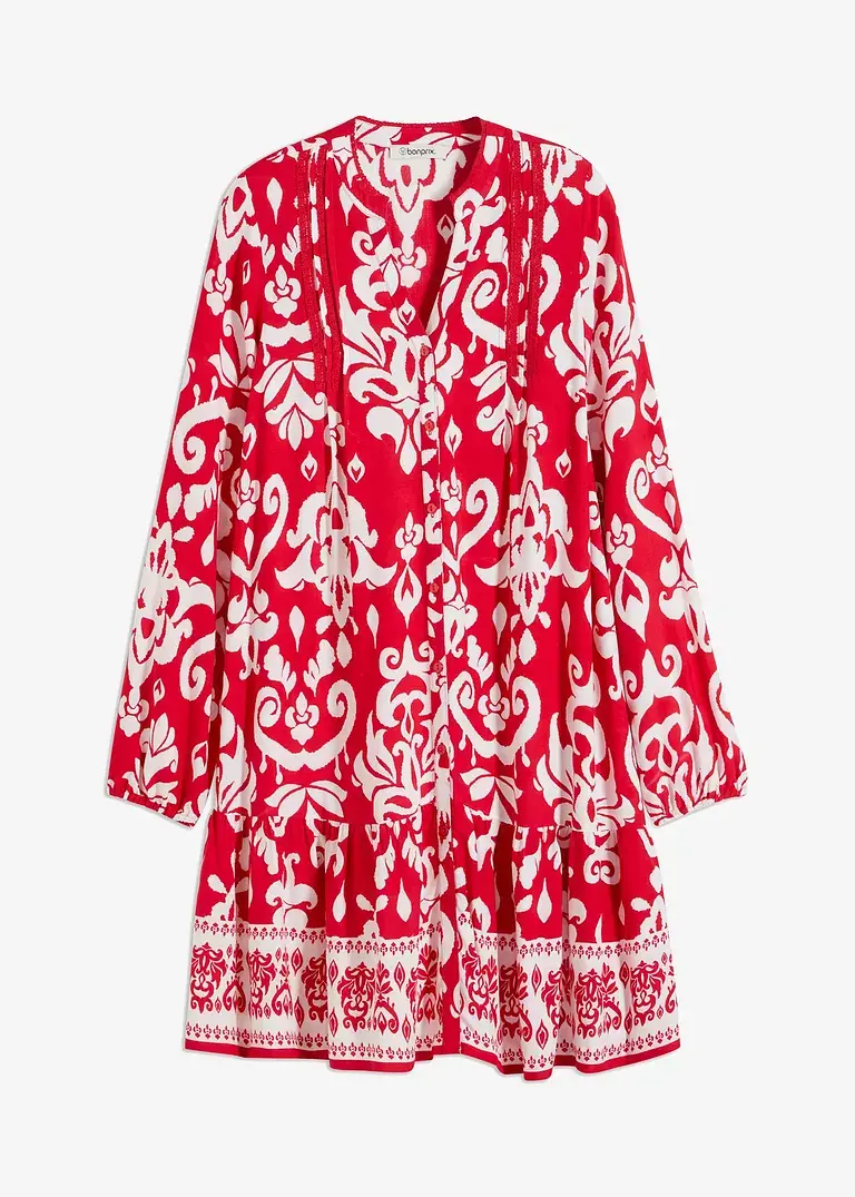bonprix modisches Tunika-Kleid mit Knopfleiste - pink - Damen