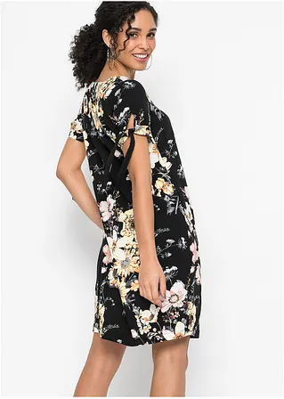 Bonprix Modisches Viskose-Kleid Mit Schönem Druck Und Bindebändern Am Ärmel