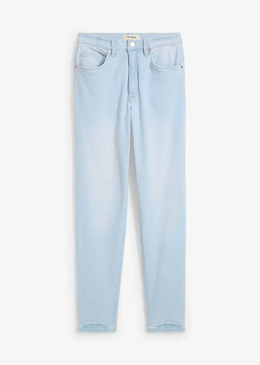 bonprix Mom 5-Pocket-Jeans High Rise cropped - blau regular