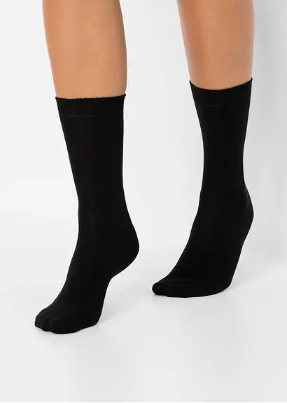 Bonprix Multipack Socken Mit Elastischem Rippbündchen - Schwarz