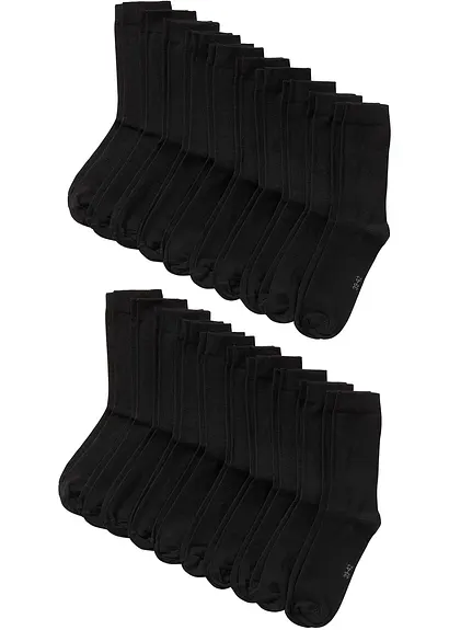 bonprix Multipack Socken mit elastischem Rippbündchen - schwarz