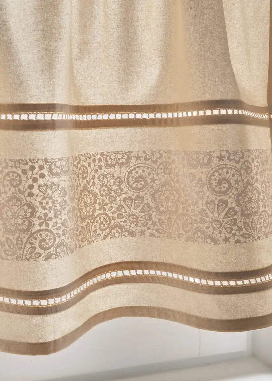 Bonprix Nachhaltige Küchengardine Im Landhausstil - Beige Tunnelzug