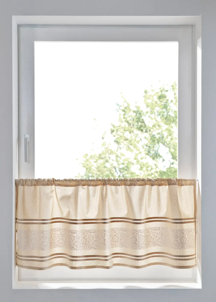 bonprix Nachhaltige Küchengardine im Landhausstil - beige Tunnelzug