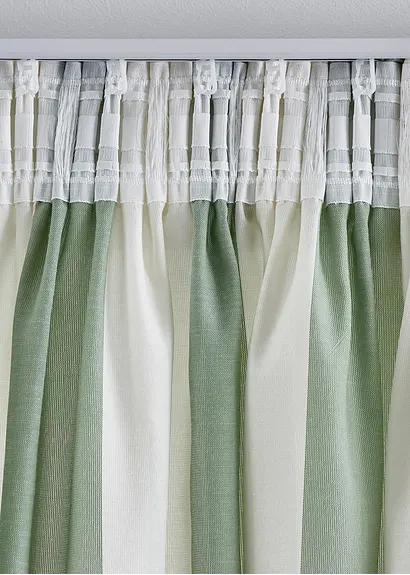 Bonprix Nachhaltiger Vorhang Mit Längsstreifen - Grün Multifunktionsband
