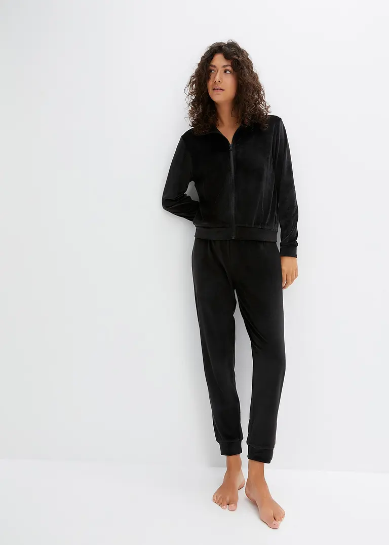 Bonprix Nicki Lounge-Anzug Aus Weichem Material - Schwarz