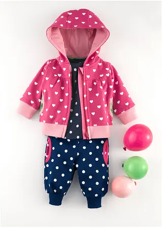 Bonprix Niedliche Hose Mit Punkten Und Herzen - Dunkelpink/dunkelblau