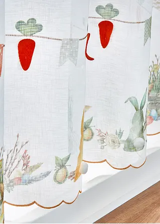 Bonprix Niedliche Küchengardine Für Die Osterzeit - Weiß Lochleiste