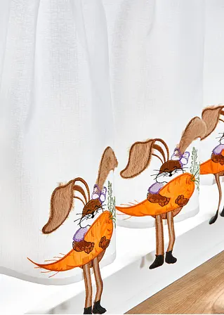 Bonprix Oster-Küchengardine Mit Süßen Details - Weiß Tunnelzug