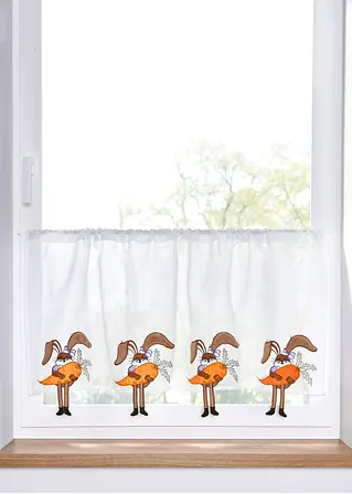 bonprix Oster-Küchengardine mit süßen Details - weiß Tunnelzug