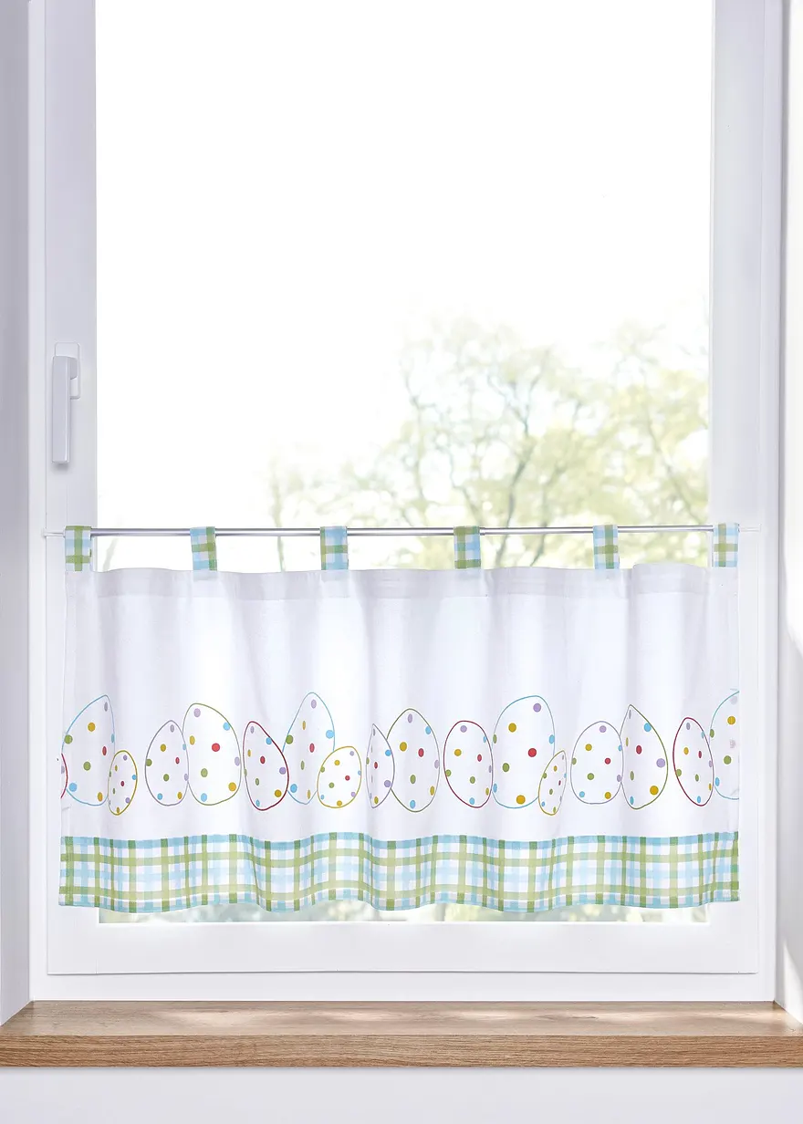 bonprix Ostereier in 3D Optik auf einer Küchengardine bedruckt