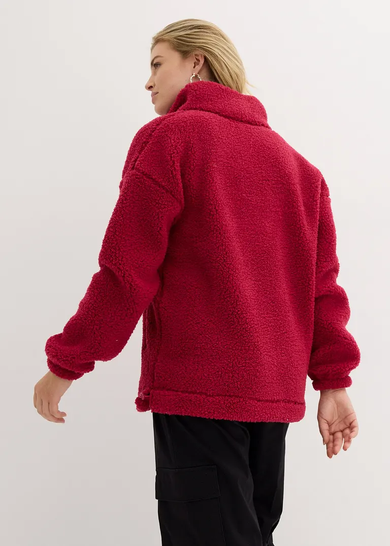 Bonprix Oversize- Fleeceshirt Mit Stehkragen Und Reißverschluss - Pink