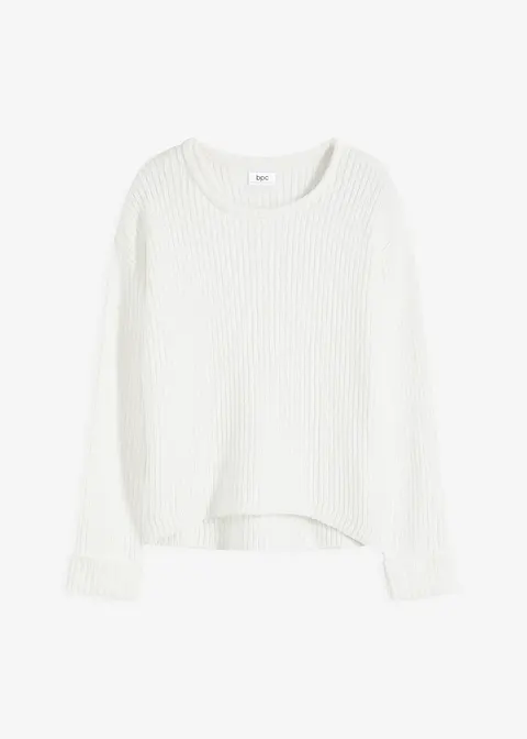bonprix Oversize-Pullover aus weichem Chenille - weiß - Damen