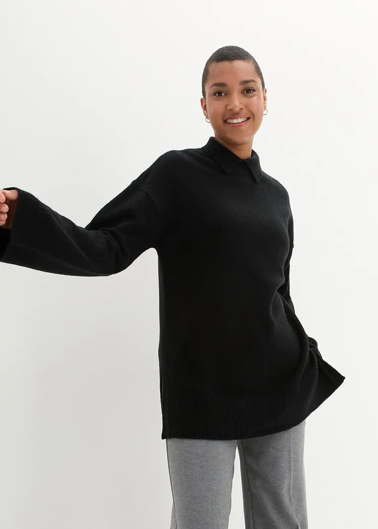 Bonprix Oversize Pullover Mit Turtleneck Sorgt Durch Seitenschlitze Für Mehr Komfort