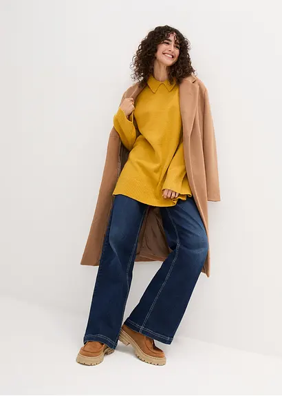 Bonprix Oversize Pullover Mit Turtleneck Sorgt Durch Seitenschlitze Für Mehr Komfort