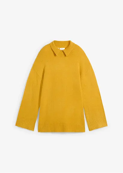 bonprix Oversize Pullover mit Turtleneck sorgt durch Seitenschlitze für mehr Komfort