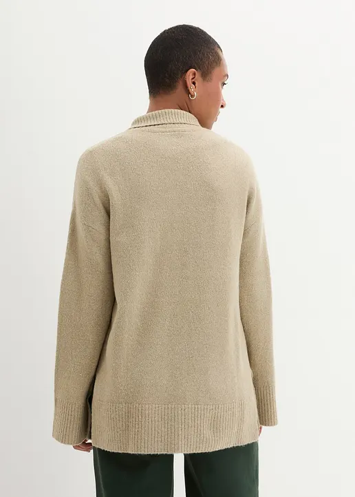 Bonprix Oversize Pullover Mit Turtleneck Sorgt Durch Seitenschlitze Für Mehr Komfort