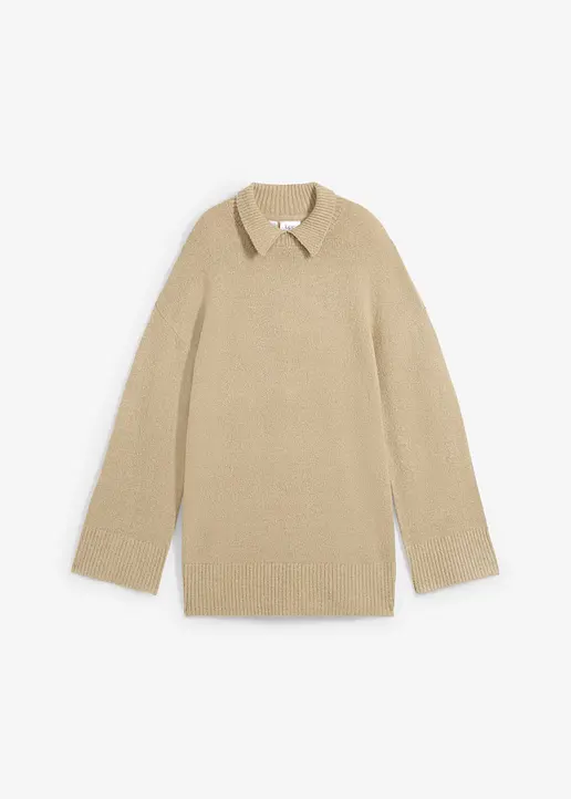 bonprix Oversize Pullover mit Turtleneck sorgt durch Seitenschlitze für mehr Komfort
