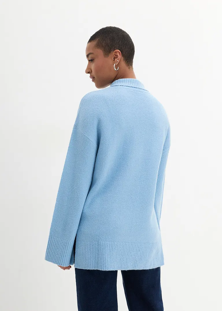 Bonprix Oversize Pullover Mit Turtleneck Sorgt Durch Seitenschlitze Für Mehr Komfort