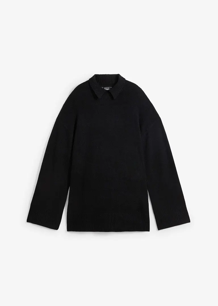 bonprix Oversize Pullover mit Turtleneck sorgt durch Seitenschlitze für mehr Komfort