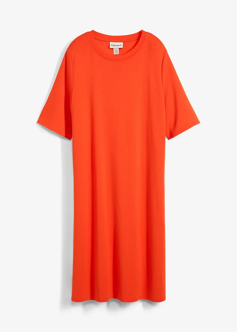 bonprix Oversize Shirtkleid mit kurzen Ärmeln in A-Linie - rot