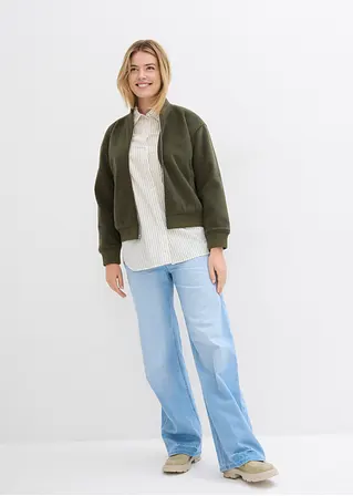 Bonprix Oversized Bluse Aus Einem Bio-Baumwollstoff Mit Webstruktur