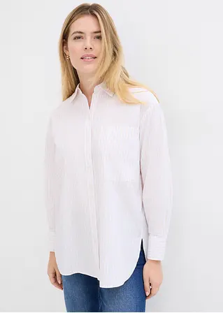 Bonprix Oversized Bluse Aus Einem Bio-Baumwollstoff Mit Webstruktur