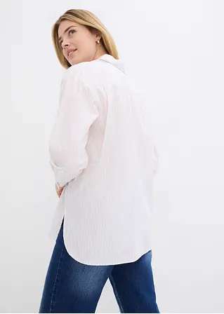 Bonprix Oversized Bluse Aus Einem Bio-Baumwollstoff Mit Webstruktur