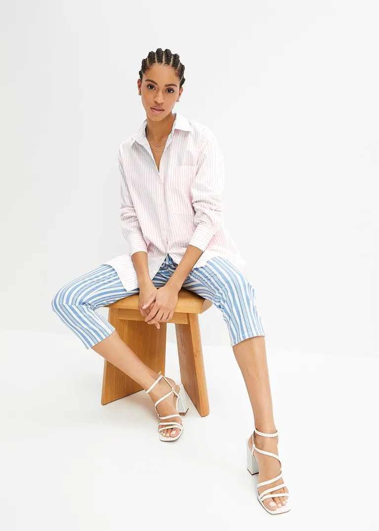 Bonprix Oversized Bluse Aus Einem Bio-Baumwollstoff Mit Webstruktur