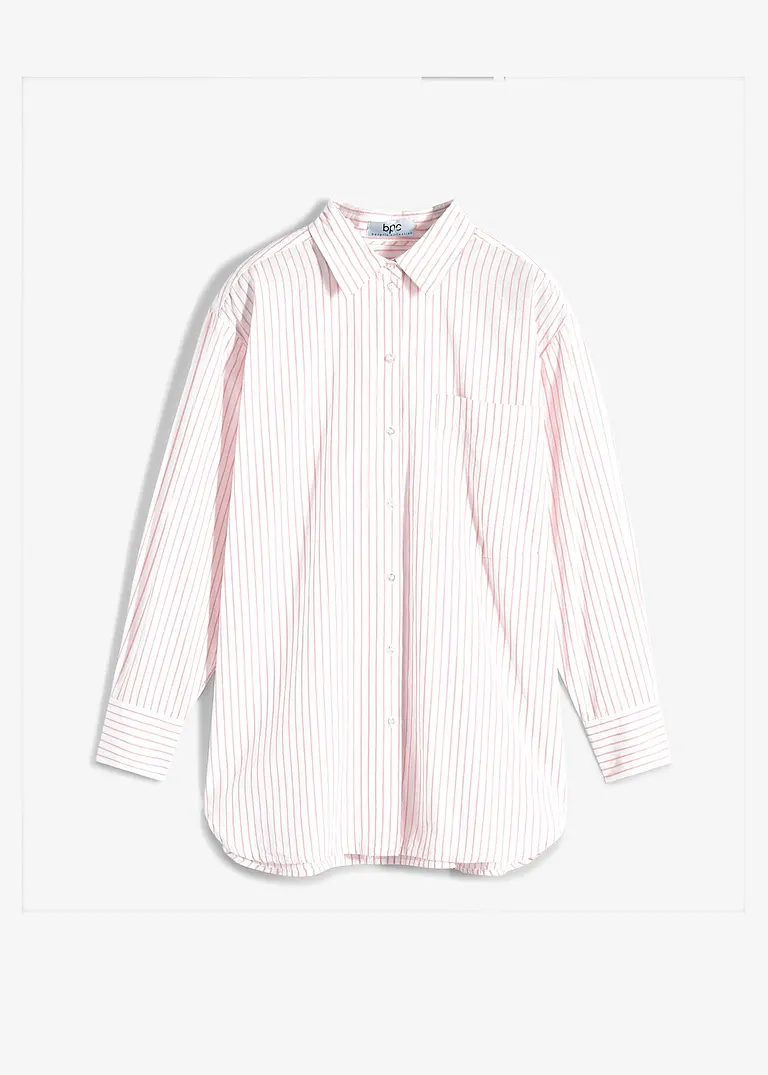 bonprix Oversized Bluse aus einem Bio-Baumwollstoff mit Webstruktur