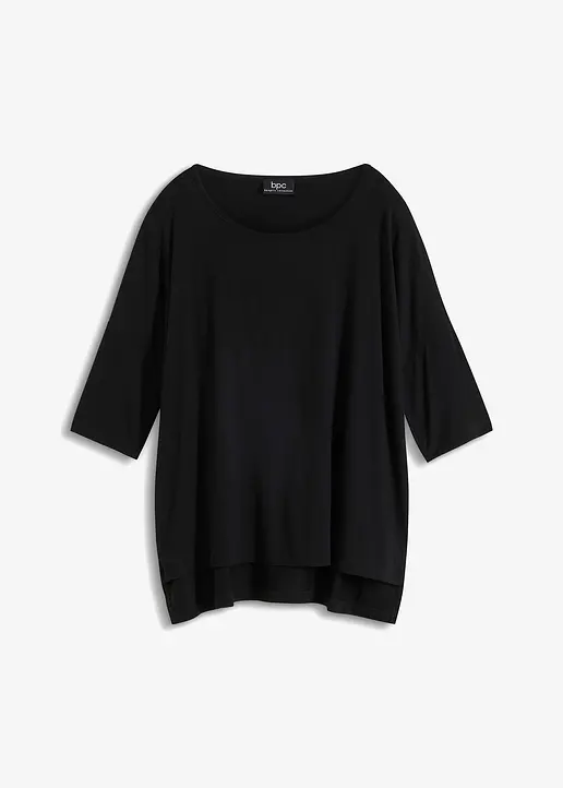 bonprix Oversized Boxy-Shirt mit U-Boot Ausschnitt - schwarz