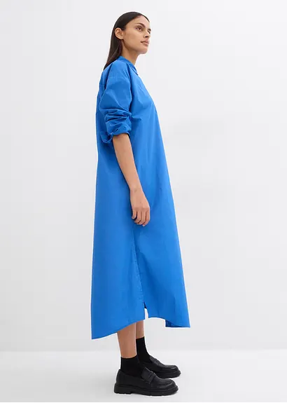Bonprix Oversized Hemdblusenkleid Mit Langen Ärmeln - Blau