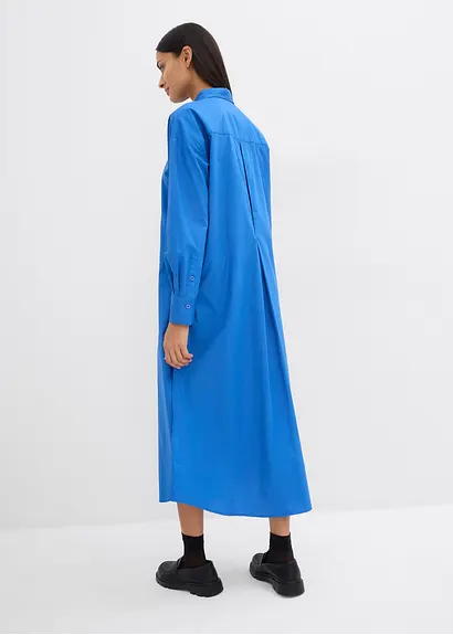 Bonprix Oversized Hemdblusenkleid Mit Langen Ärmeln - Blau
