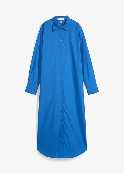 Bonprix Oversized Hemdblusenkleid Mit Langen Ärmeln - Blau