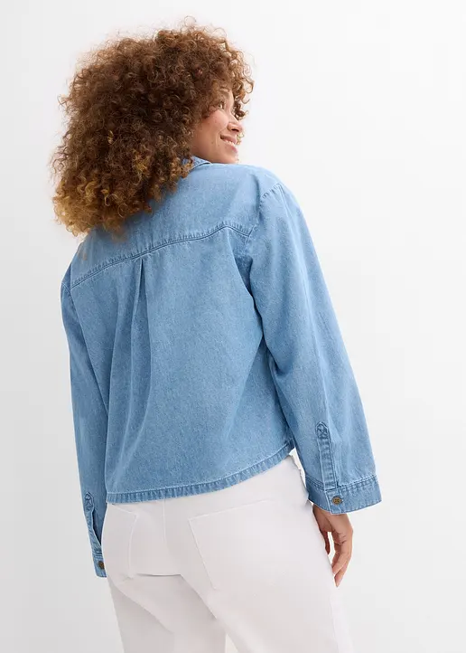 Bonprix Oversized Jeans-Tunika Mit Tasche - Blau - Damen