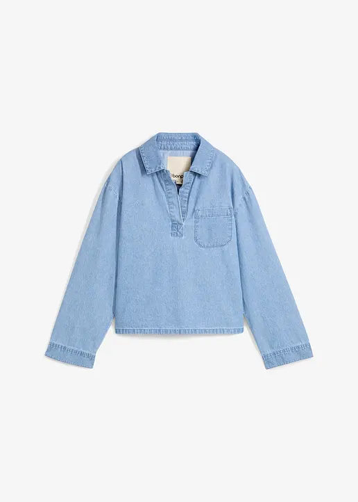 bonprix Oversized Jeans-Tunika mit Tasche - blau - Damen