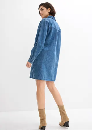 Bonprix Oversized Jeanskleid Mit Knöpfen - Blau - Damen