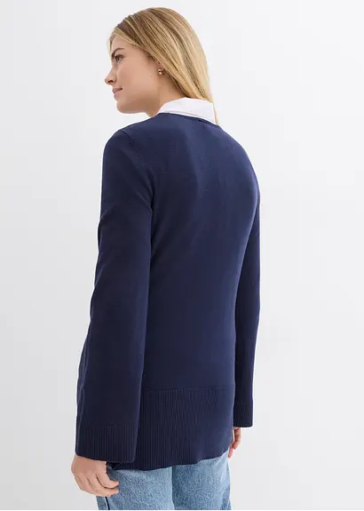 Bonprix Oversized-Pullover Mit V-Ausschnitt Und Seitlichen Schlitzen