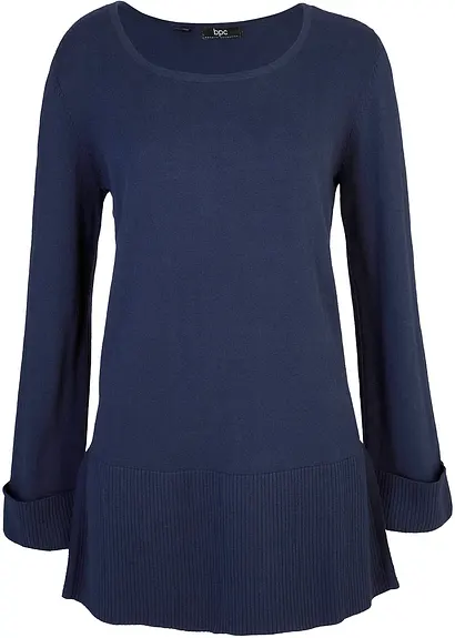 bonprix Oversized-Pullover mit V-Ausschnitt und seitlichen Schlitzen