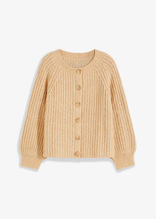 bonprix Oversized Strickcardigan mit Knopfleiste - beige
