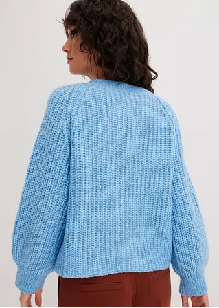 Bonprix Oversized Strickcardigan Mit Knopfleiste - Blau - Damen