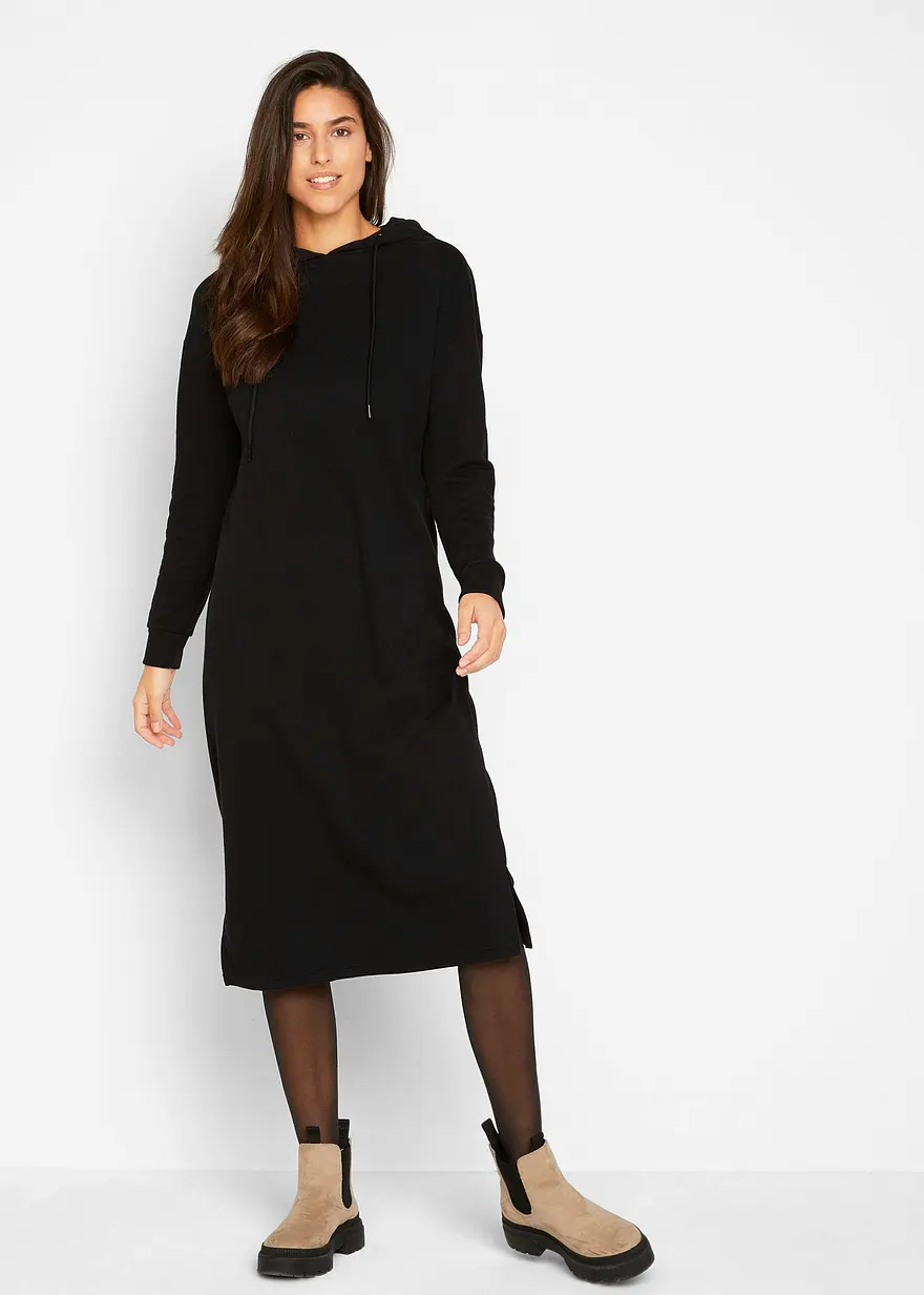Bonprix Oversized Sweatkleid Mit Kapuze Und Seitlichen Schlitzen - Damen
