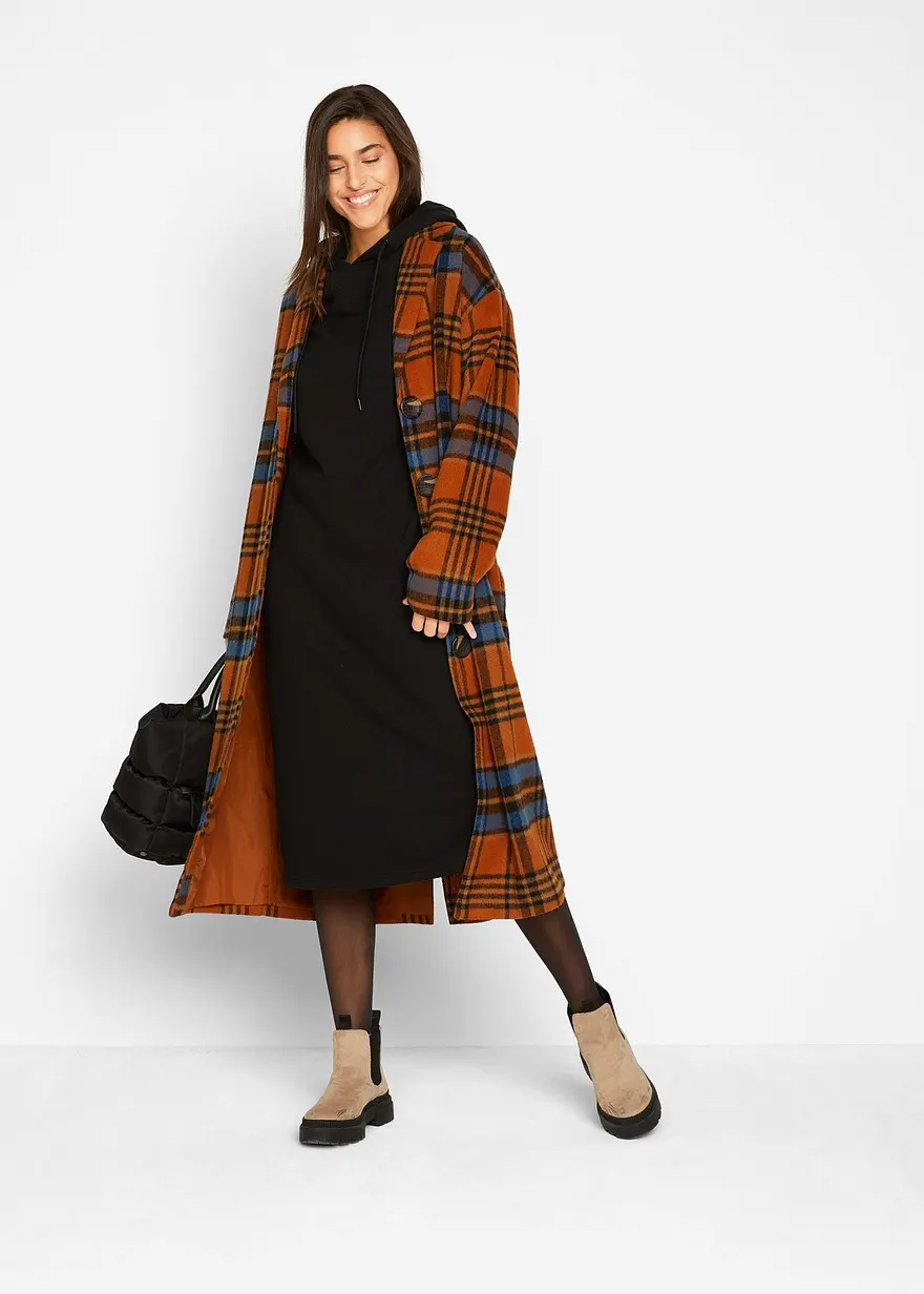 Bonprix Oversized Sweatkleid Mit Kapuze Und Seitlichen Schlitzen - Damen