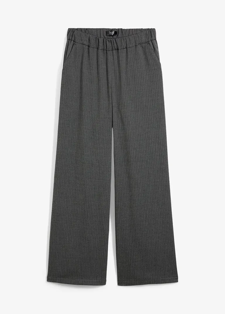 bonprix Palazzo-Hose in weiter Passform mit Viskose - schwarz