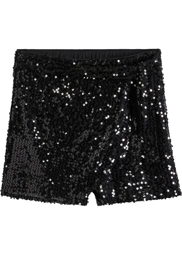 bonprix Party-Shorts im Wickel-Optik mit Pailletten und Bindedetail