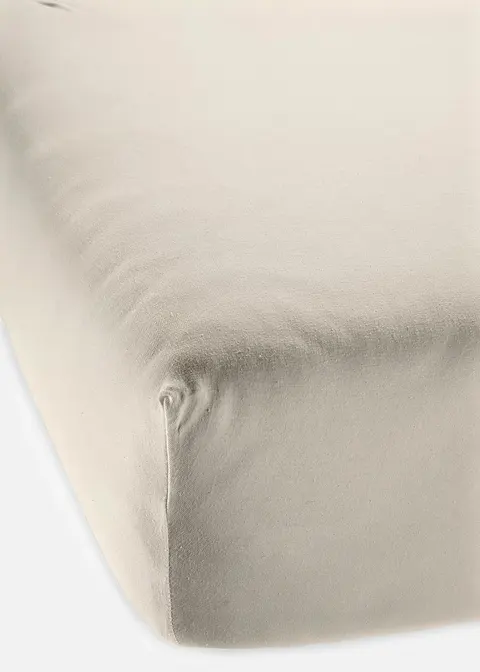 Bonprix Perfekte Passform: Jersey Spannbettlaken - Beige